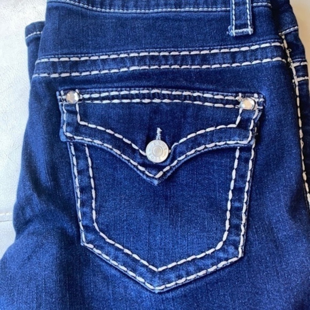 KNOX ROSE Beautiful low cut jeans, crop skinny pants, with rhinestones , size 8 - Picture 5 of 8